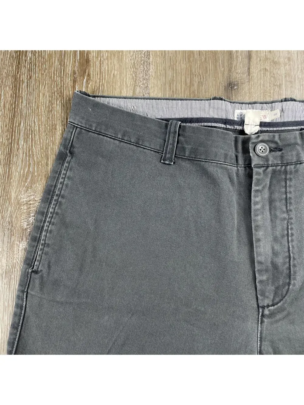 Y2K J. Crew Canvas Chino Shorts Men's 38 X 9” Inseam Moss Green Grey EUC